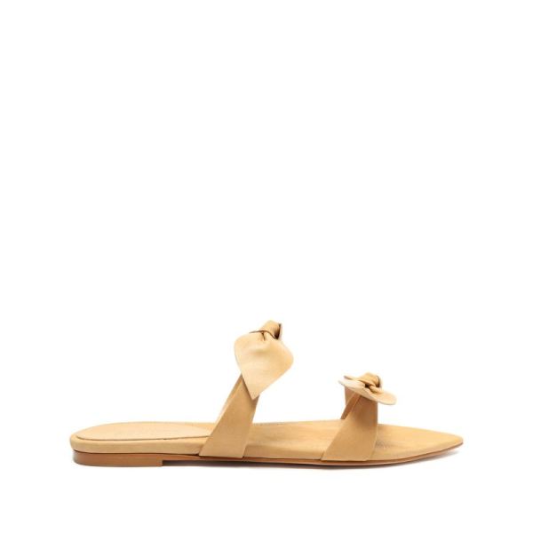 Schutz | Elora Leather Flat Sandal-Light Wood