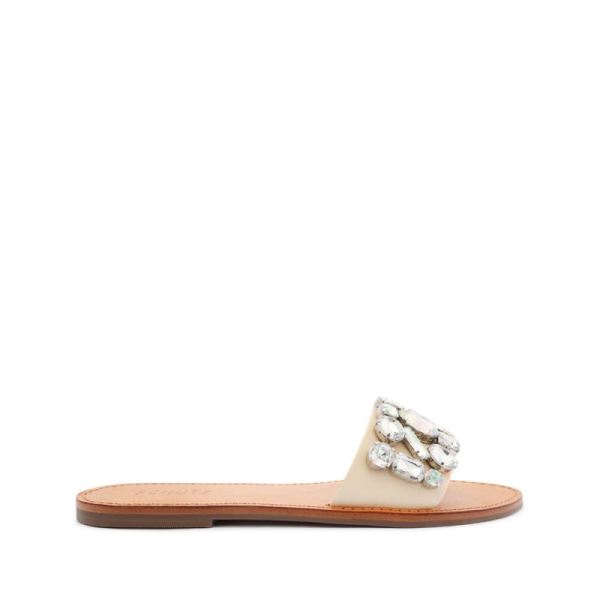 Schutz | Jolie Nappa Leather Sandal-Eggshell - Click Image to Close