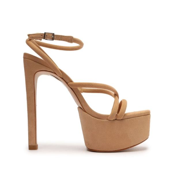 Schutz | Zilla Suede Sandal-Honey Beige - Click Image to Close