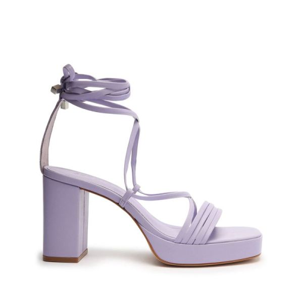 Schutz | Glenna Platform Leather Sandal-Smoky Grape