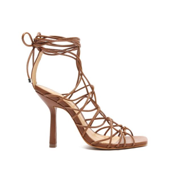 Schutz | Heyde Leather Sandal-Wood - Click Image to Close