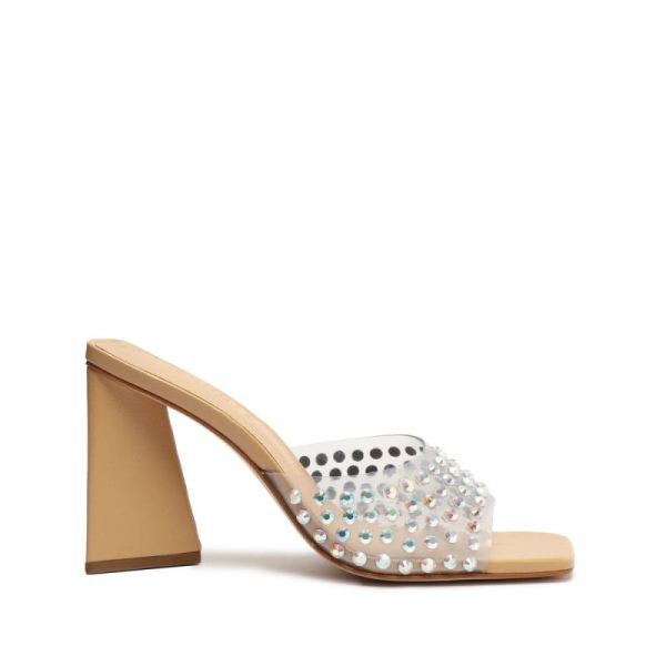 Schutz | Lizah Crystal Vinyl Sandal-Light Nude - Click Image to Close