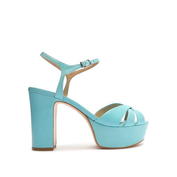 Schutz | Keefa Leather Sandal-River Acqua