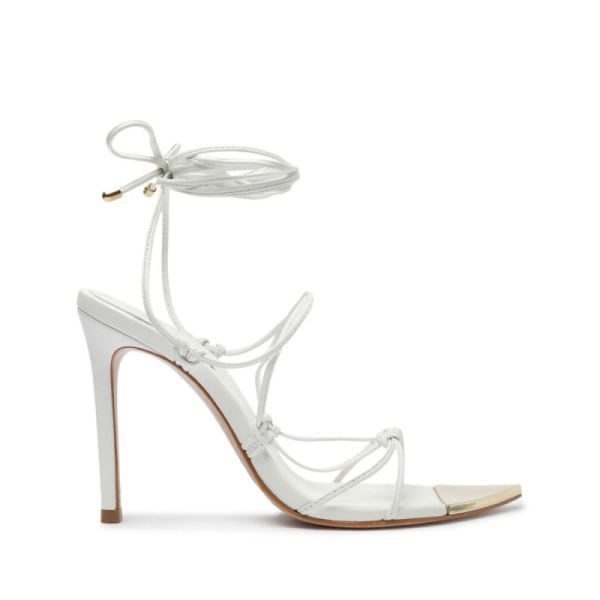 Schutz | Hana Nappa Leather Sandal-White - Click Image to Close