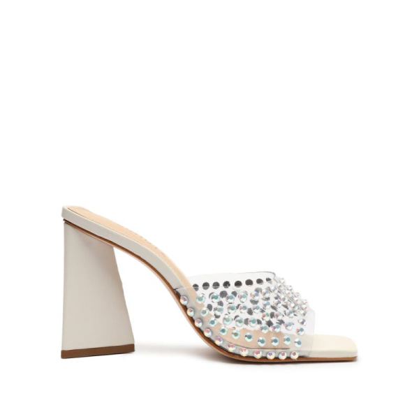 Schutz | Lizah Crystal Vinyl Sandal-Pearl - Click Image to Close