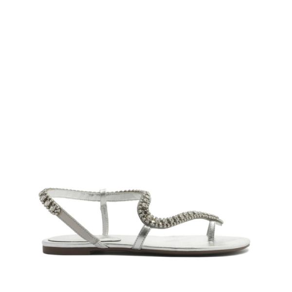 Schutz | Court Metallic Sandal-Silver