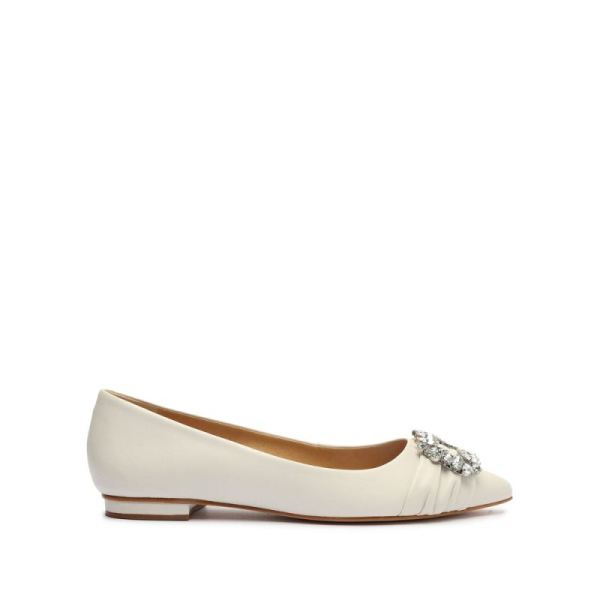 Schutz | Meisho Nappa Leather Flat-Pearl - Click Image to Close