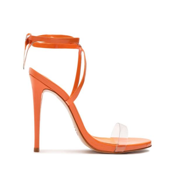 Schutz | Cloe Vinyl Sandal-Bright Tangerine - Click Image to Close