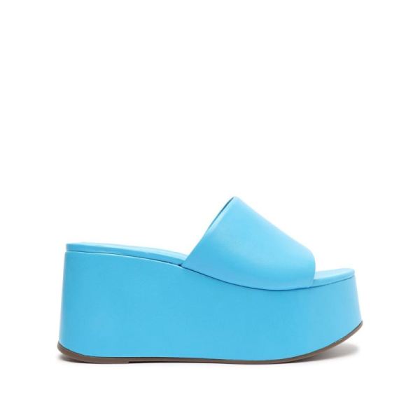 Schutz | Marih Nappa Leather Sandal-True Blue - Click Image to Close