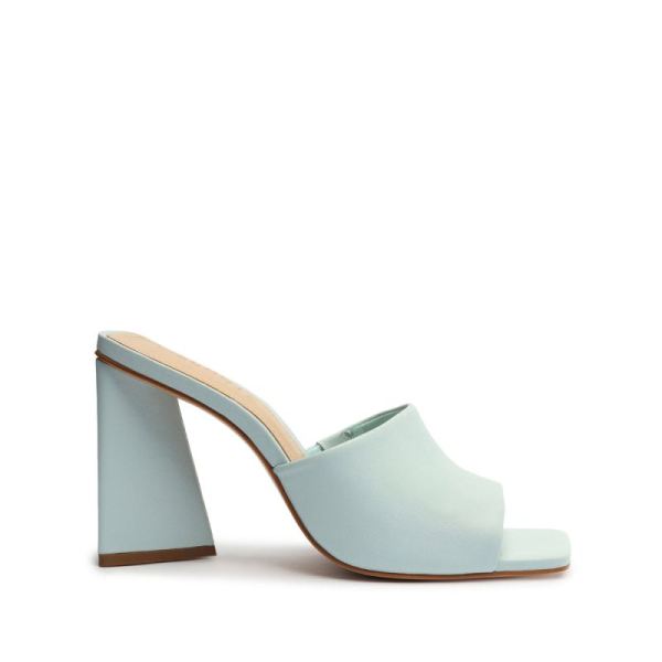 Schutz | Lizah Nappa Leather Sandal-Soft Sky - Click Image to Close