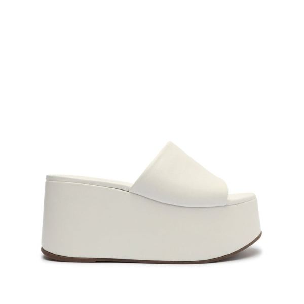 Schutz | Marih Nappa Leather Sandal-White - Click Image to Close