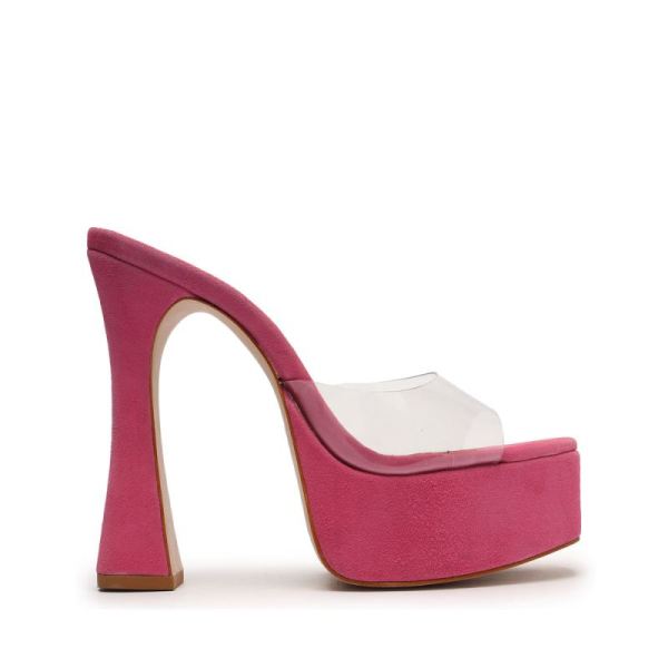 Schutz | Haila Vinyl&Suede Sandal-Pink - Click Image to Close