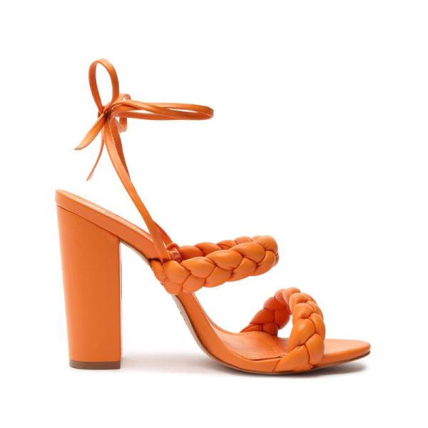 Schutz | Zarda High Block Sandal-Bright Tangerine