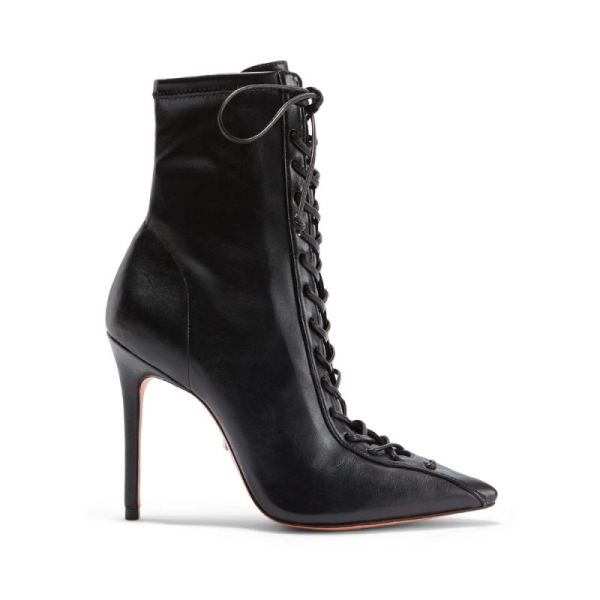 Schutz | Tennie Leather Lace Up Bootie -Black - Click Image to Close