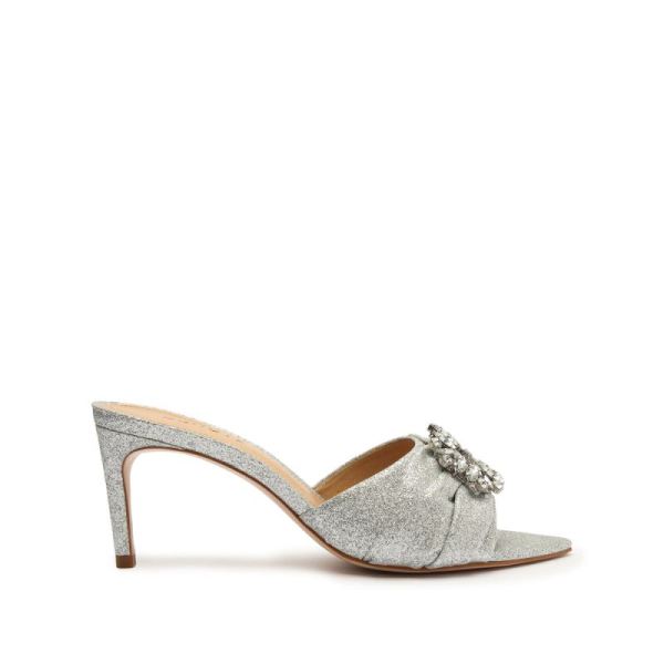 Schutz | Meisho Mid Glitter Sandal-Silver - Click Image to Close