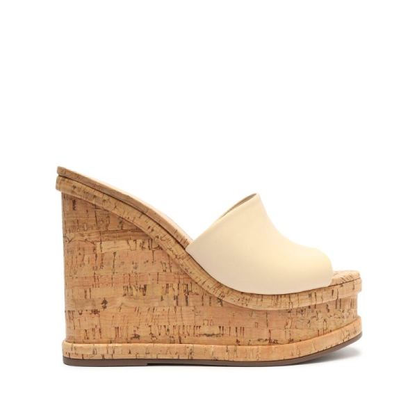 Schutz | Dalle Nappa Leather Sandal-Eggshell - Click Image to Close