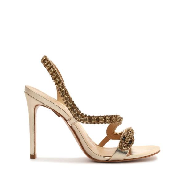 Schutz | Court Metallic Sandal-Gold - Click Image to Close