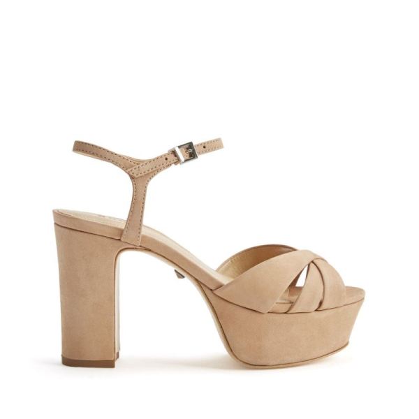 Schutz | Keefa Platform Sandal in Nubuck: classic one -Honey Beige