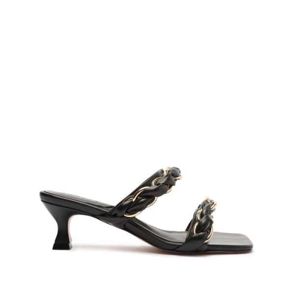 Schutz | Rainah Mid Nappa Leather Sandal-Black