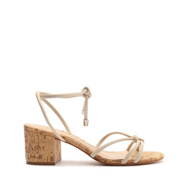 Schutz | Suzy Mid Block Leather Sandal-Eggshell