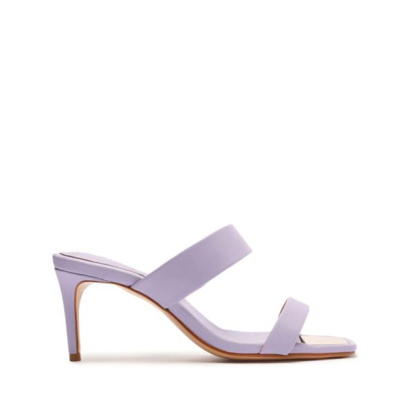 Schutz | Aruana Nappa Leather Sandal-Smoky Grape - Click Image to Close