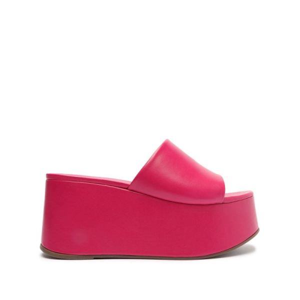 Schutz | Marih Nappa Leather Sandal-Hot Pink - Click Image to Close