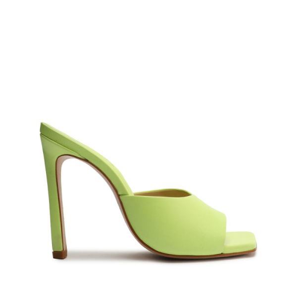 Schutz | Kate Nappa Leather Sandal-Green Fresh