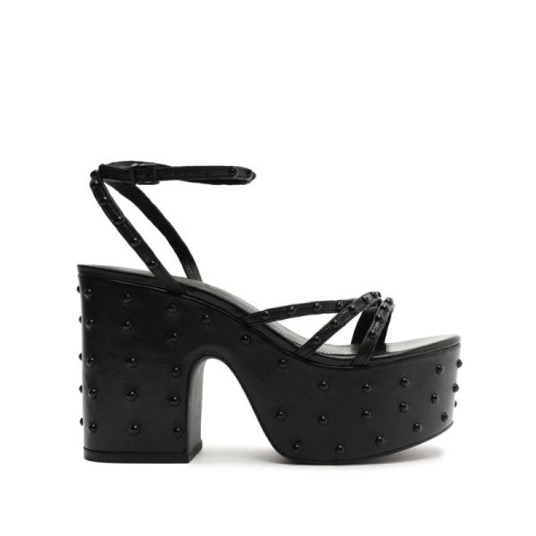 Schutz | Anne Nappa Leather Sandal-Black - Click Image to Close