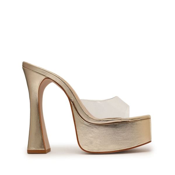 Schutz | Haila Vinyl&Metallic Leather Sandal-Metallic