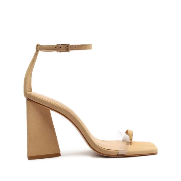 Schutz | Avva Vinyl&Suede Sandal | Day-to-night Silhouette -Honey Beige - Click Image to Close