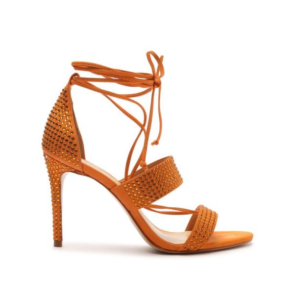 Schutz | Sybil Lace Up Sandal-Bright Tangerine