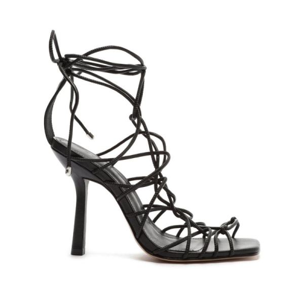 Schutz | Heyde Leather Sandal-Black - Click Image to Close