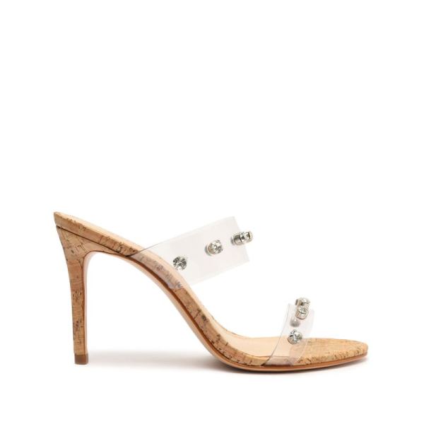 Schutz | Ariella Cork Vinyl Sandal-Clear