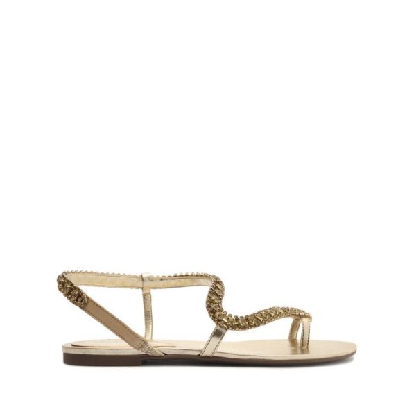 Schutz | Court Metallic Sandal-Gold - Click Image to Close