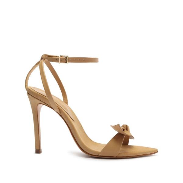 Schutz | Elora Leather Sandal | Stiletto Heel -Light Wood - Click Image to Close