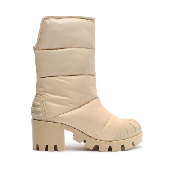 Schutz | Eugenia Nappa Leather Boot-Eggshell - Click Image to Close