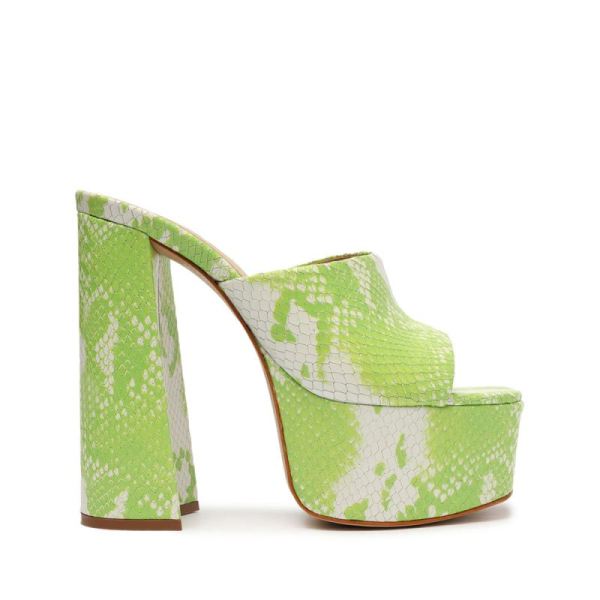 Schutz | Darah Snake-Embossed Leather Sandal-Leaf Snake