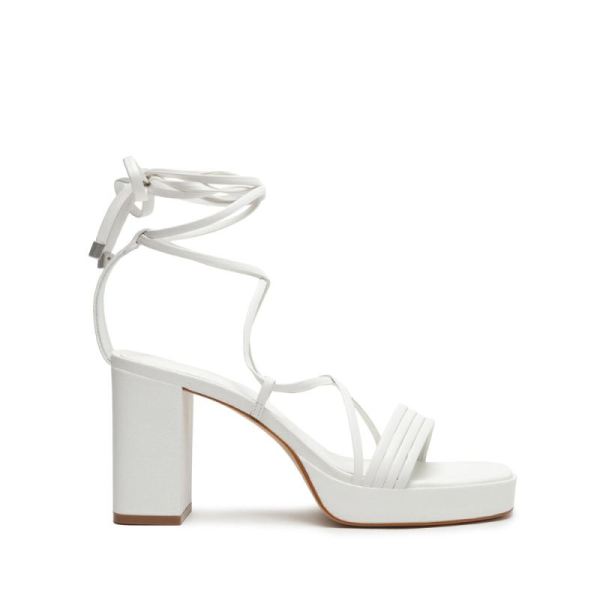 Schutz | Glenna Platform Leather Sandal-White - Click Image to Close