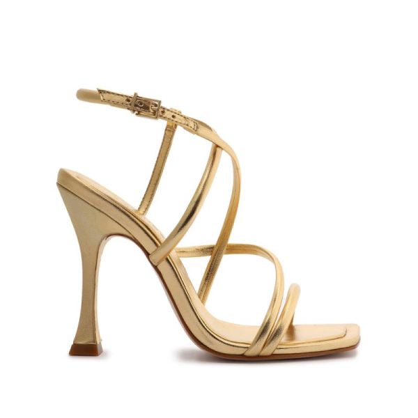 Schutz | Lovi Metallic Nappa Leather Sandal-Gold