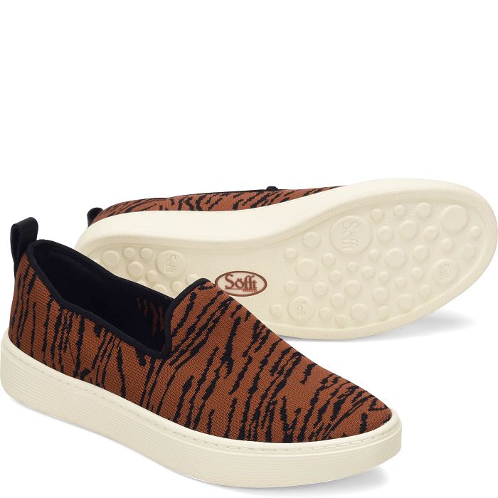 Sofft Women's Somers Slip On Knit-Black Tan (Animal Print)