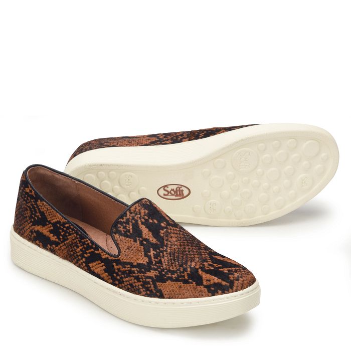 Sofft Women's Somers Slip On-Cognac Snake (Animal Print)