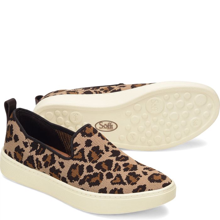 Sofft Women's Somers Slip On Knit-Tan Leopard Black (Animal Print)