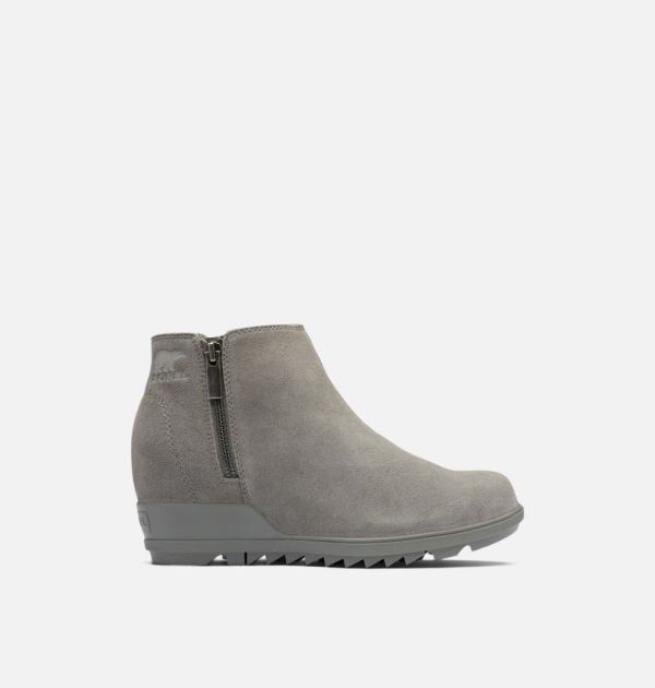 Sorel-Women's Evie Zip Wedge Bootie-Quarry Sea Salt