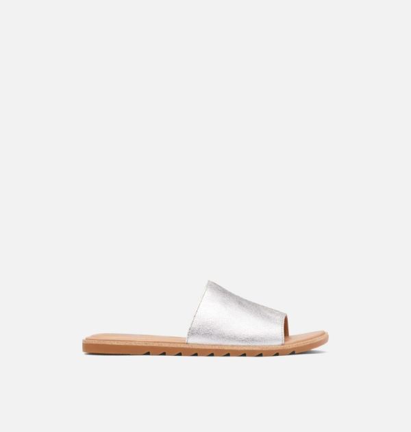 Sorel-Womens Ella II Block Slide-Pure Silver