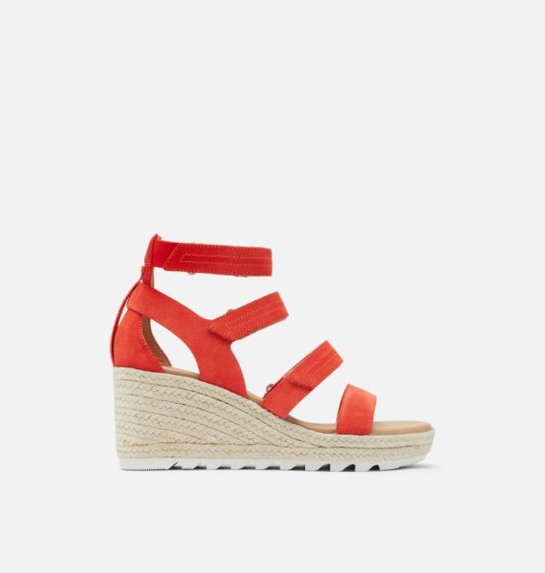 Sorel-Women's Cameron Multi Strap Wedge Sandal-Signal Red