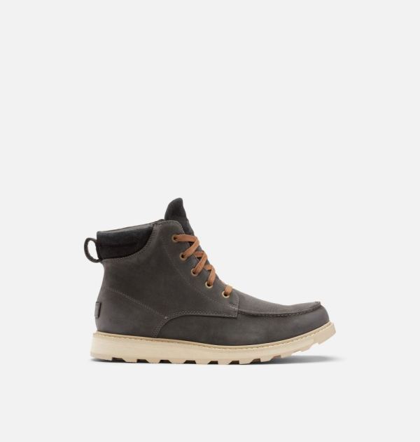 Sorel-Men's Madson II Moc Toe Boot-Coal - Click Image to Close