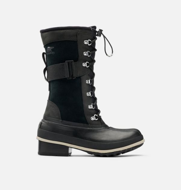 Sorel-Women's Slimpack III Tall Duck Boot-Black Ancient Fossil - Click Image to Close