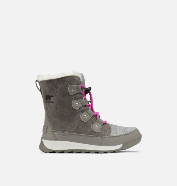 Sorel-Youth Whitney II Joan Lace Boot-Quarry Bright Lavender - Click Image to Close