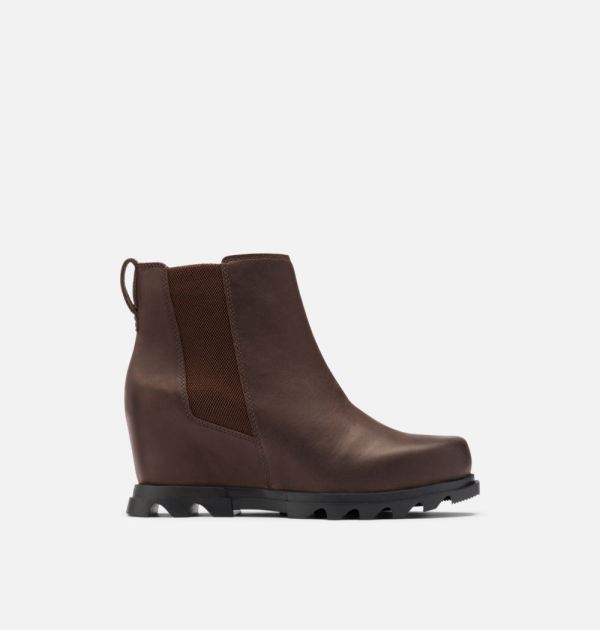 Sorel-Women's Joan Of Arctic Wedge III Chelsea Bootie-Blackened Brown Black - Click Image to Close