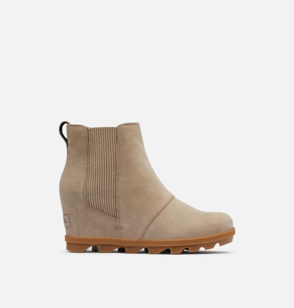 Sorel-Women's Joan Of Arctic Wedge II Chelsea Bootie -Omega Taupe Gum - Click Image to Close